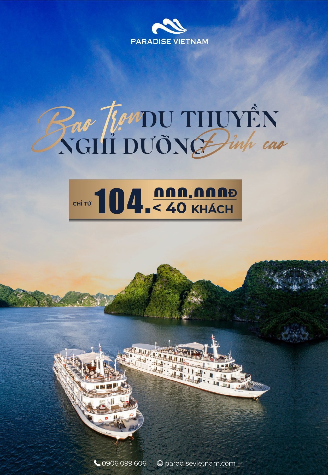 Bao trọn du thuyền Paradise Vietnam